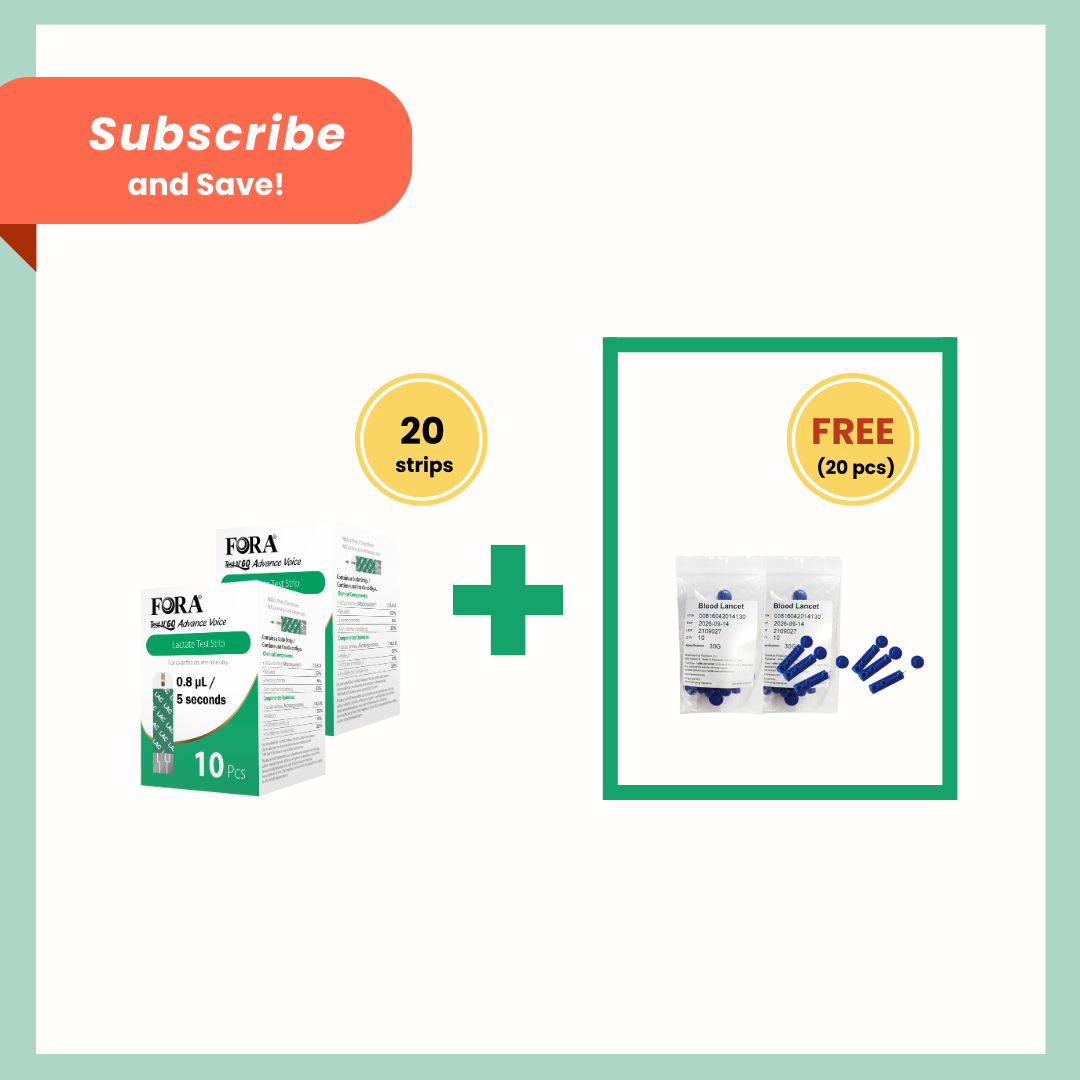 【FORA Subscription】Lactate Strips for Test N'Go Advance Voice device(20 strips+20 lancets)