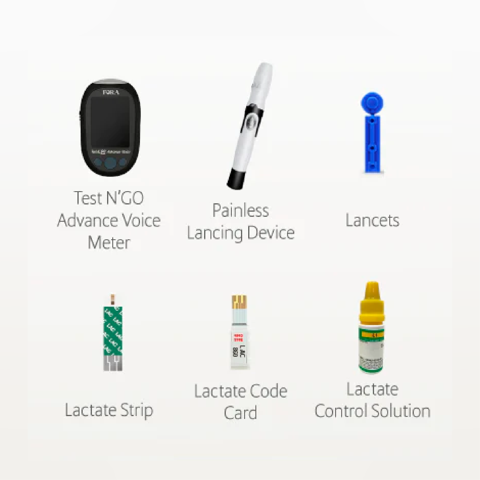 【Next-Gen】FORA Test N'GO Advance Voice｜Lactate Testing Kit (10 Lactate Strips, 10 Lancets)