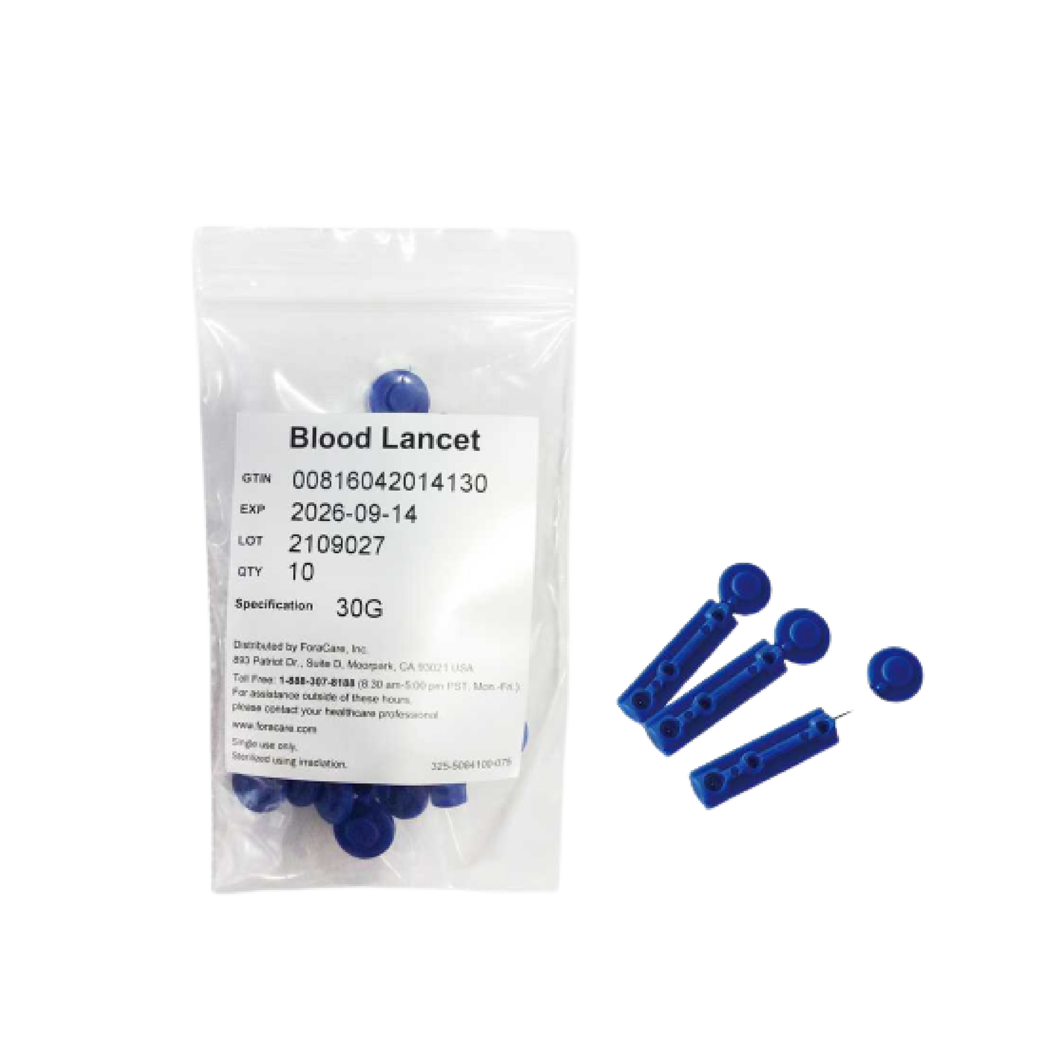 FORA Sterile Lancets 30 Gauge, 10 Lancets (Compatible with FORA Lancing Device)